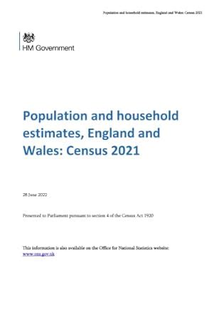 Population and household estimates, England and Wales: .